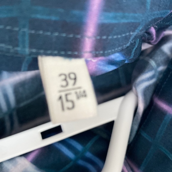 Pre❤️ Kenzo Paris Slim Fit Button Down Retro/Geometric Shirt - size 39 ( 15 1/4) - Picture 7 of 11